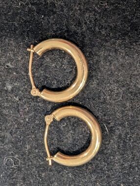Gold Hoop Earrings - Classic Thick Hoops